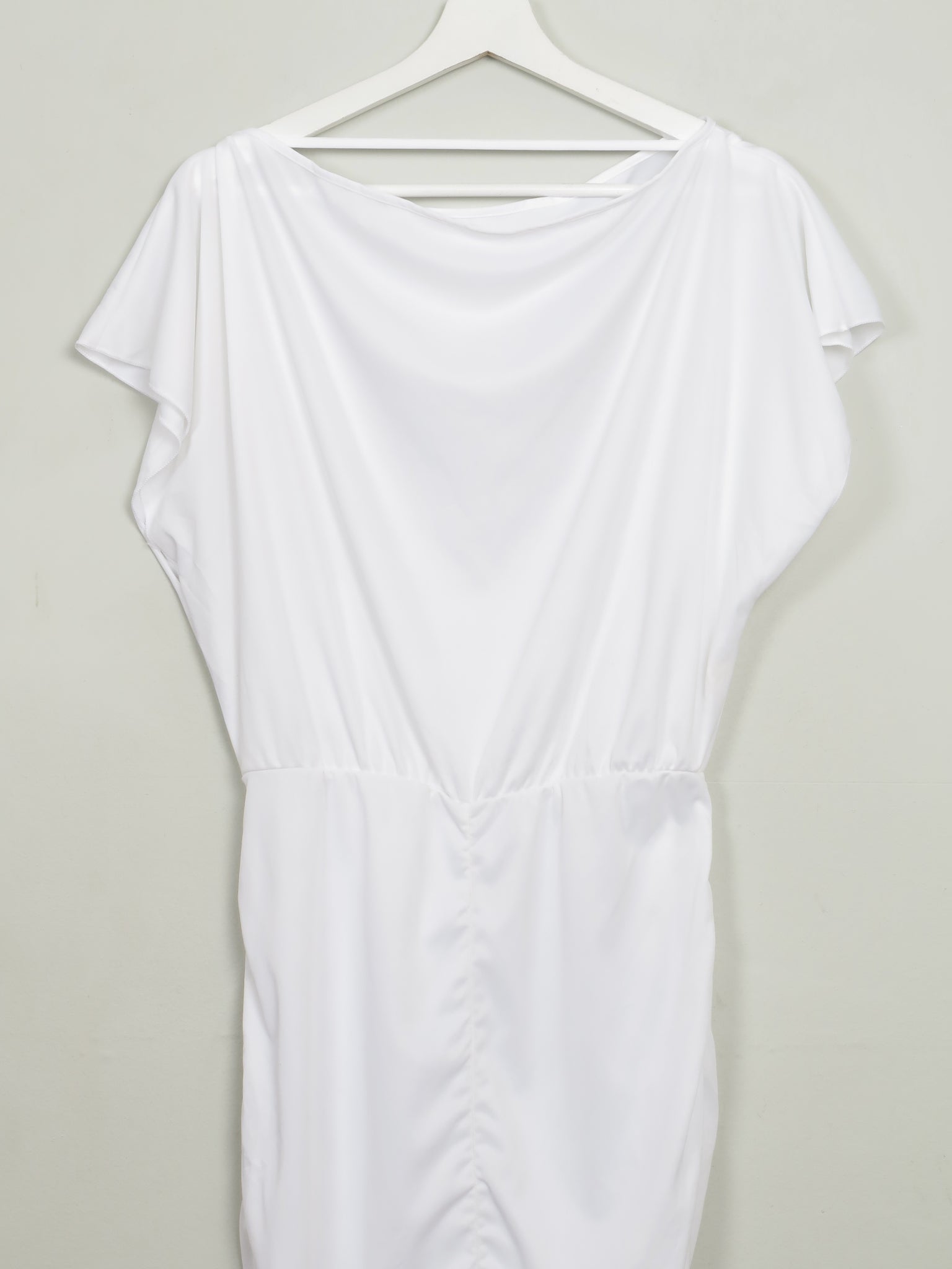 Vintage White Fitted 80s Dress S