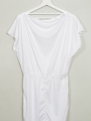 Vintage White Fitted 80s Dress S