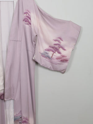 Vintage Silk Lilac Kimono S/M - The Harlequin
