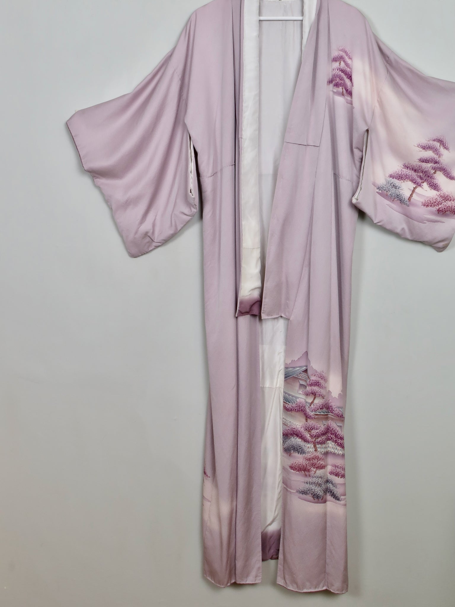 Vintage Silk Lilac Kimono S/M - The Harlequin