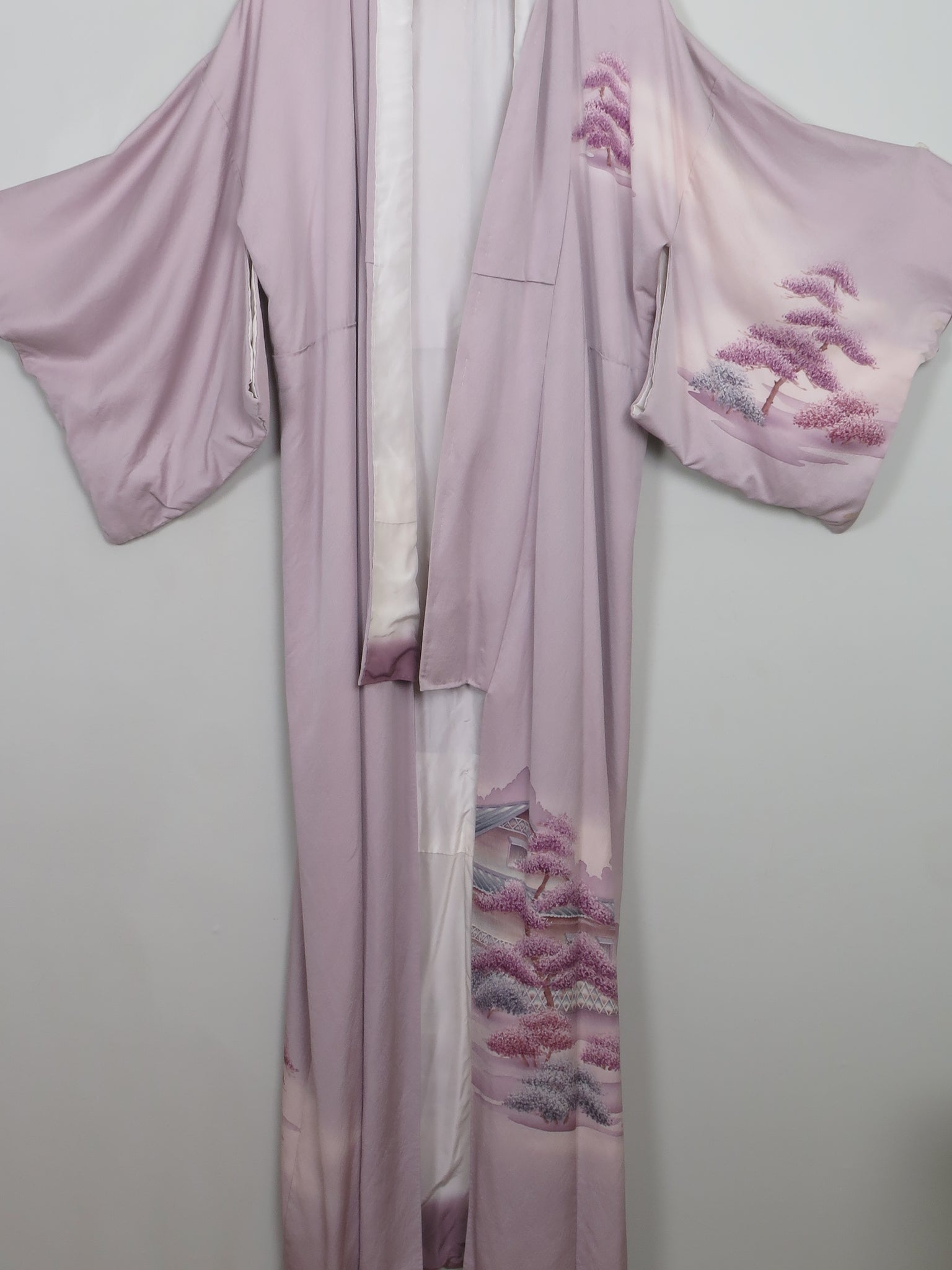 Vintage Silk Lilac Kimono S/M - The Harlequin