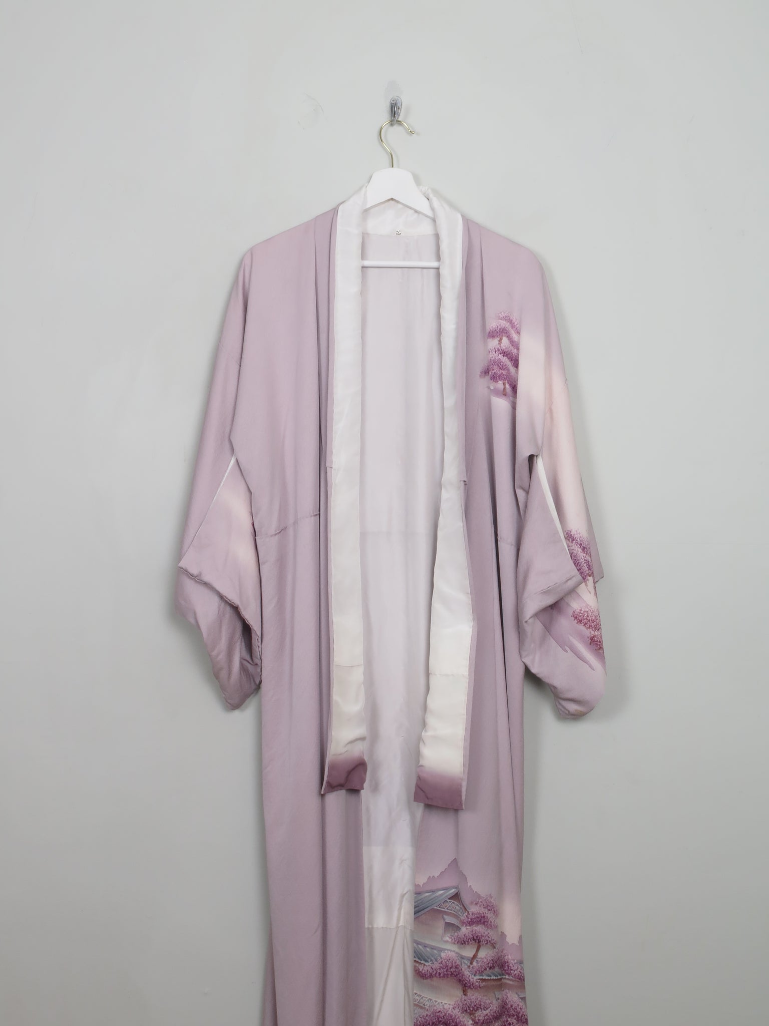 Vintage Silk Lilac Kimono S/M - The Harlequin