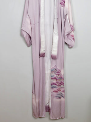 Vintage Silk Lilac Kimono S/M - The Harlequin
