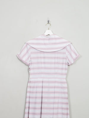 Vintage 1950s White Patterned Day Dress XS/S