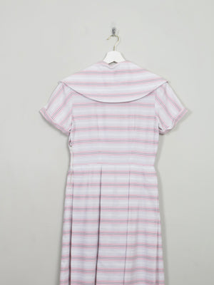 Vintage 1950s White Patterned Day Dress XS/S
