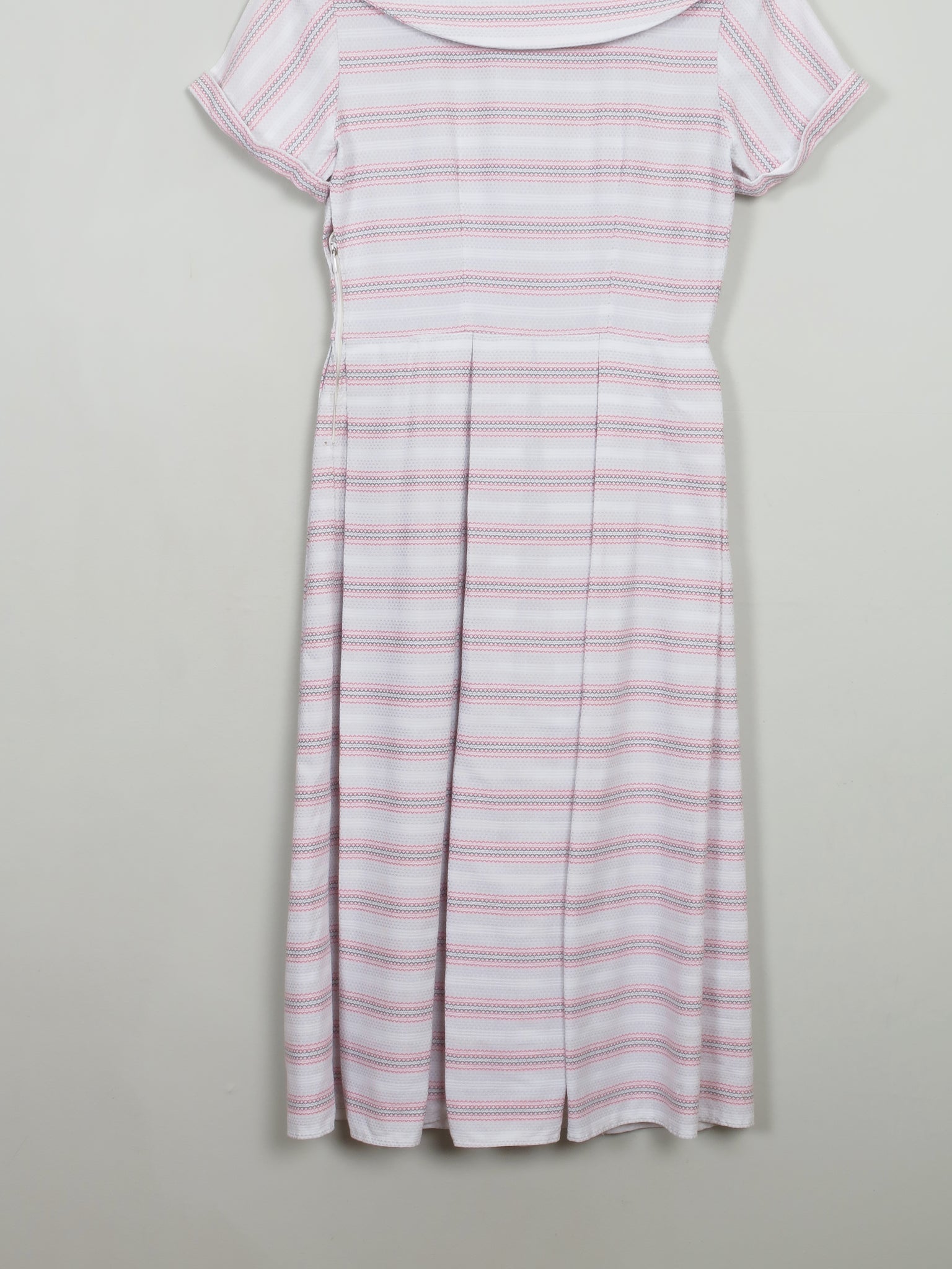 Vintage 1950s White Patterned Day Dress XS/S