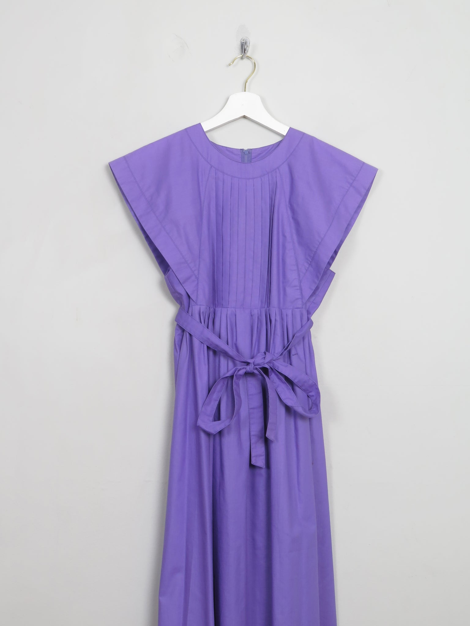 Vintage Purple Pleated Midi Dress S