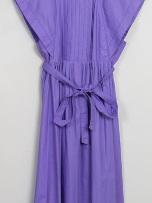 Vintage Purple Pleated Midi Dress S