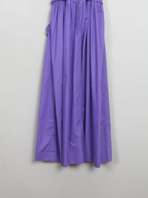 Vintage Purple Pleated Midi Dress S