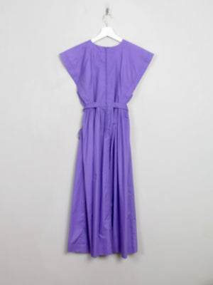 Vintage Purple Pleated Midi Dress S