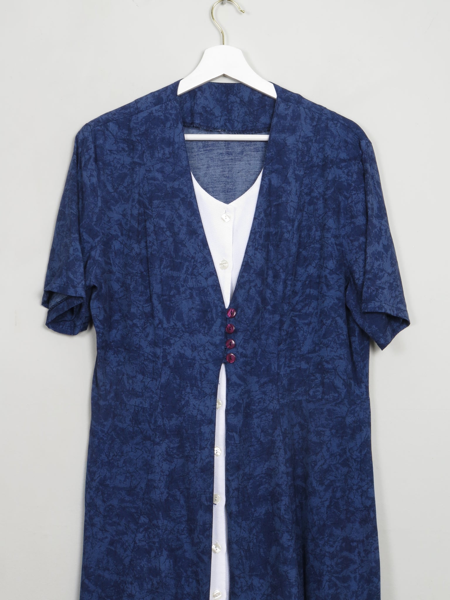 Vintage Blue/Navy Button Dress S/M