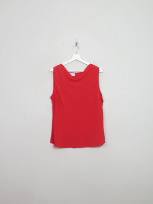 Vintage Red Silk Sleeveless Blouse L