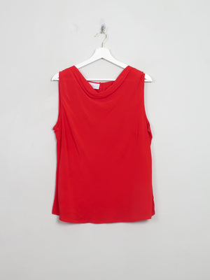 Vintage Red Silk Sleeveless Blouse L