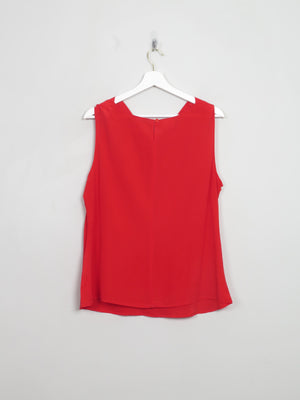Vintage Red Silk Sleeveless Blouse L