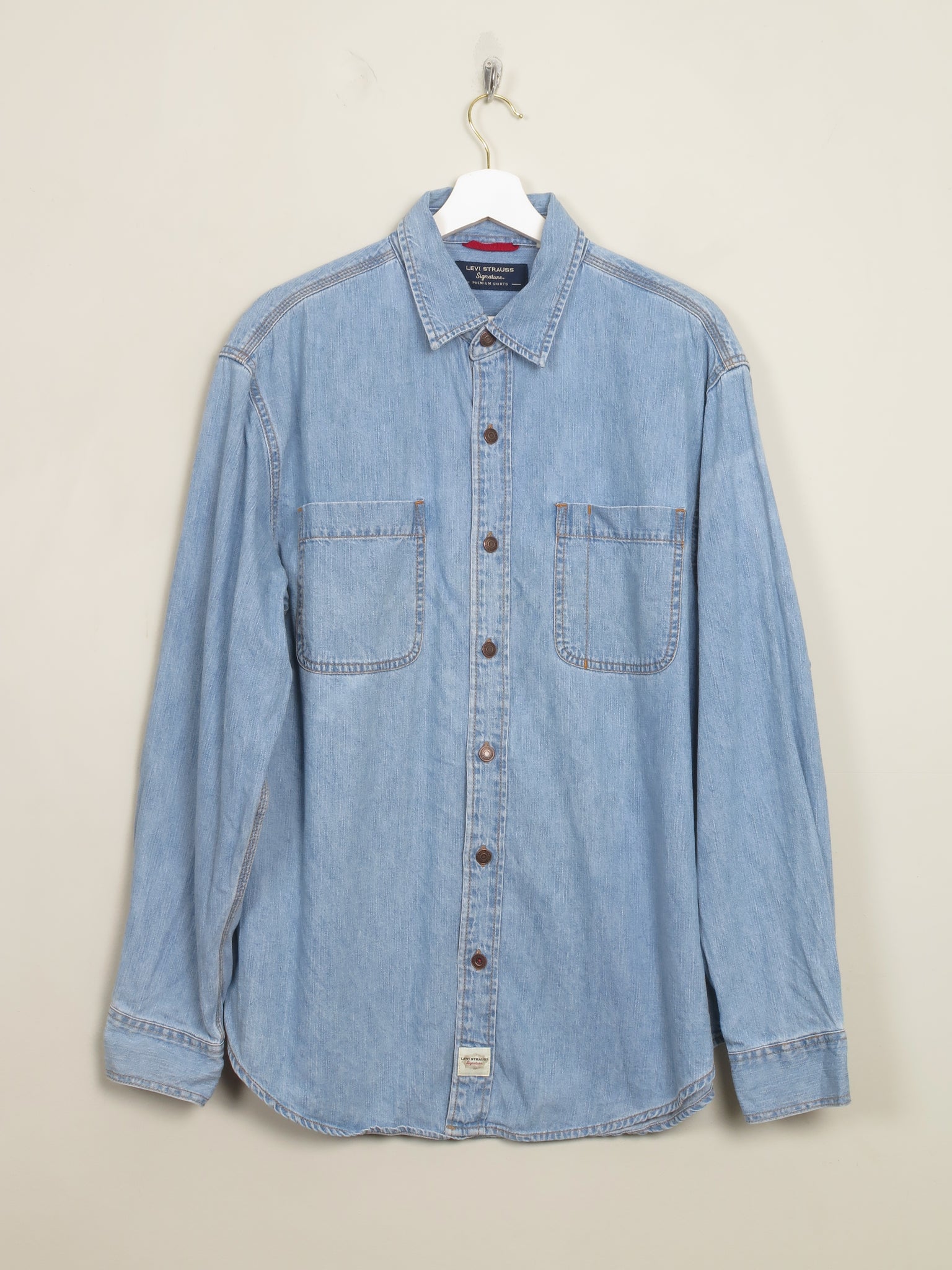 Vintage Levis Denim Blue Shirt L - The Harlequin