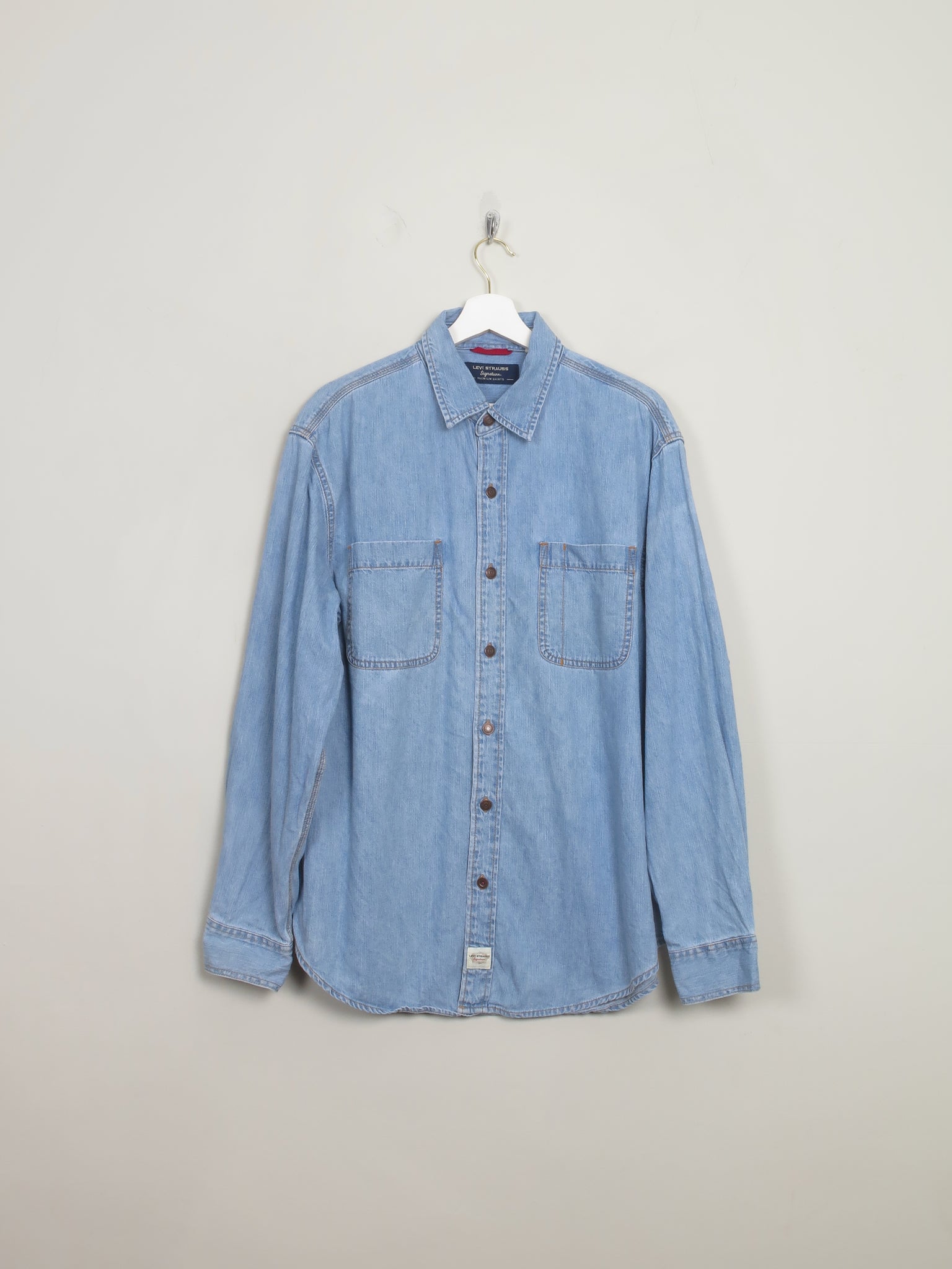 Vintage Levis Denim Blue Shirt L - The Harlequin