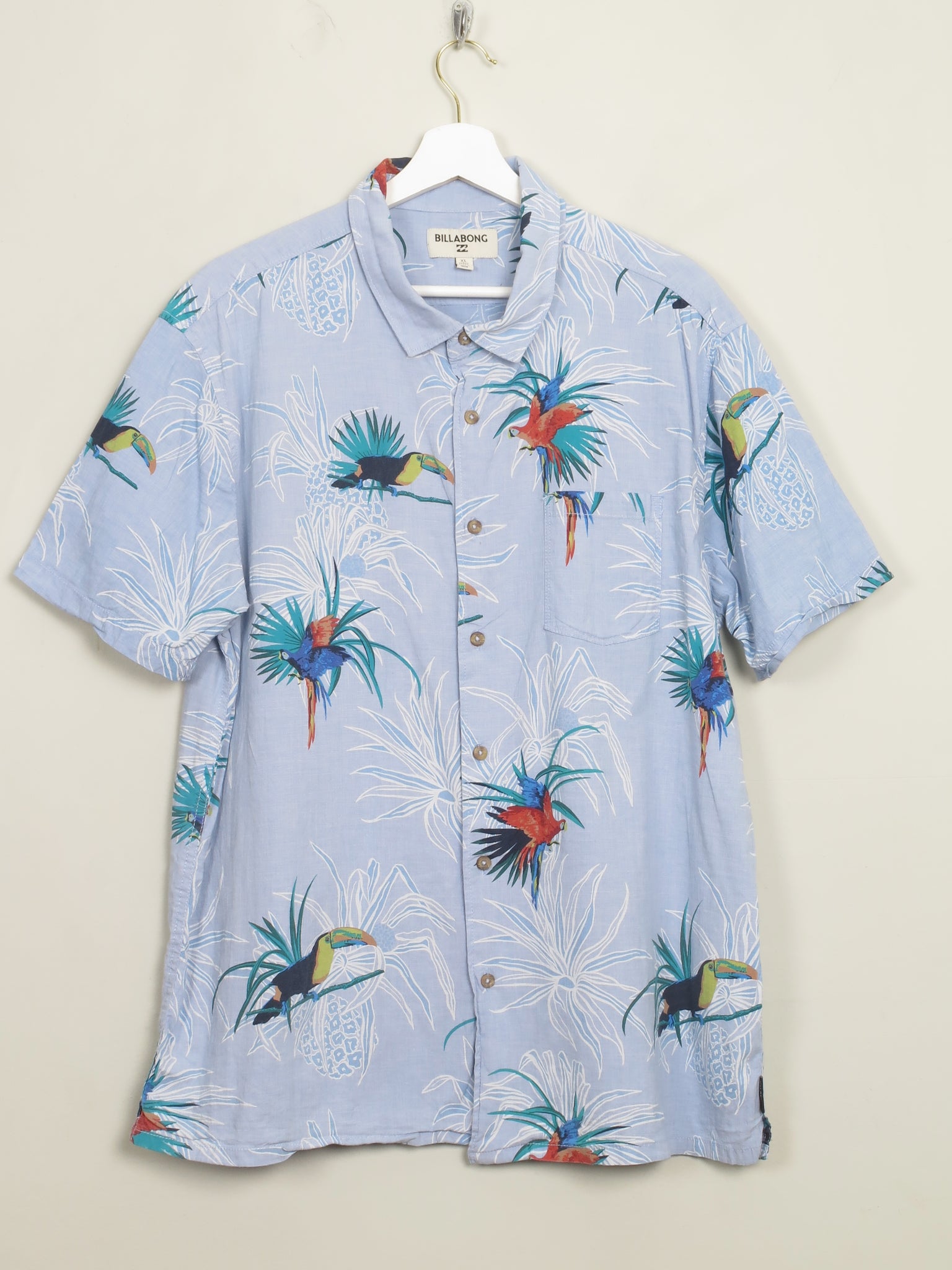 Men's Vintage Blue Hawaiian Billabong Shirt XL - The Harlequin