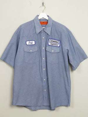 Men's Vintage Blue Work Shirt XL