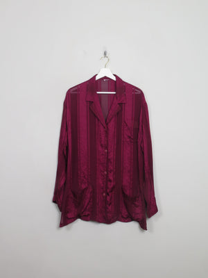 Women's Vintage Plum Silk Jacket L/XL