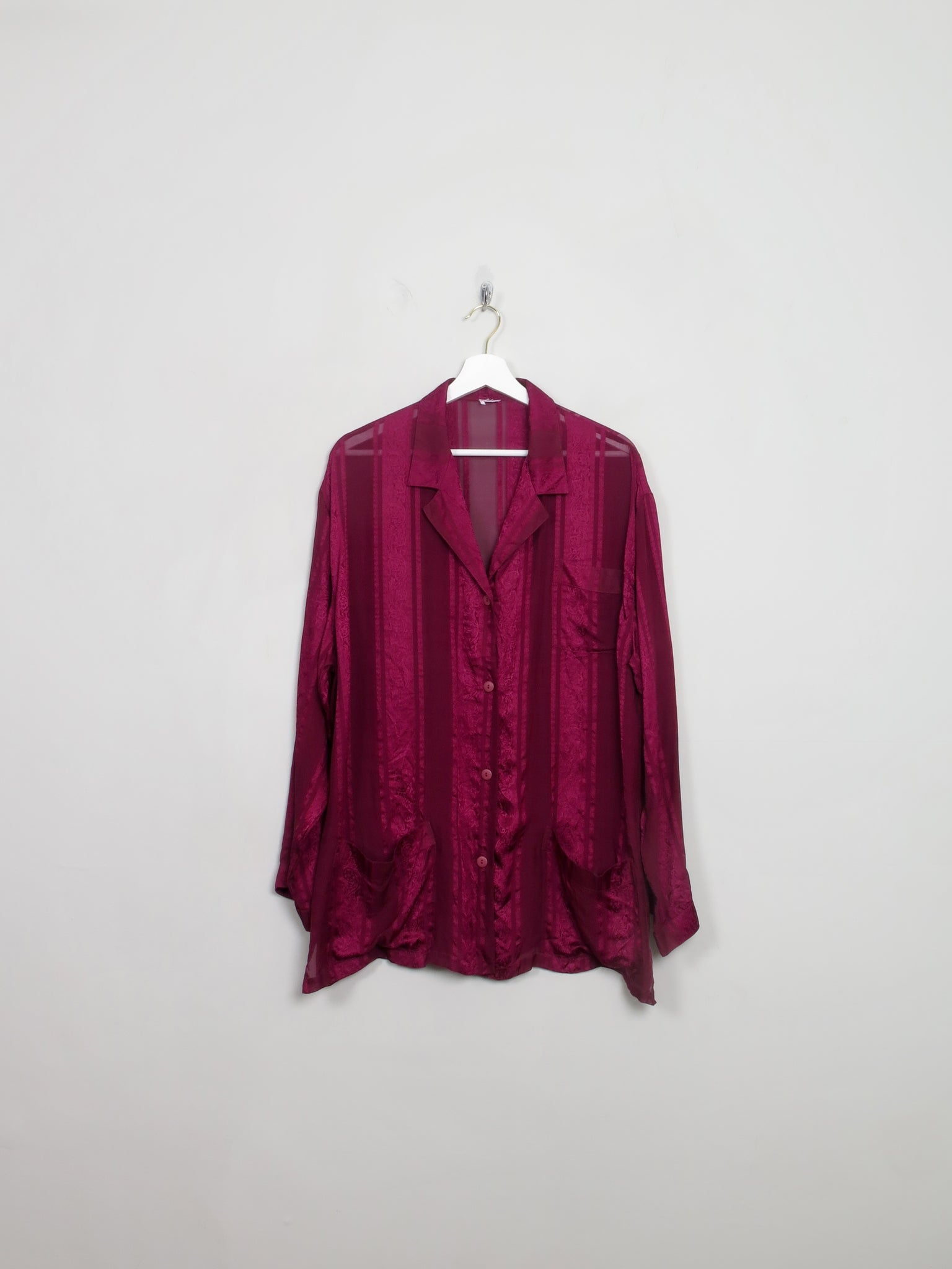 Women's Vintage Plum Silk Jacket L/XL