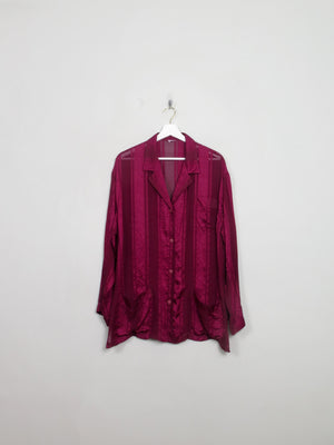 Women's Vintage Plum Silk Jacket L/XL