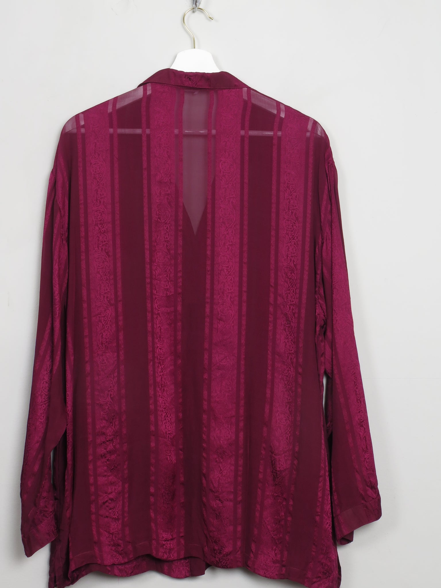 Women's Vintage Plum Silk Jacket L/XL