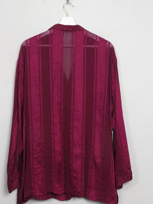 Women's Vintage Plum Silk Jacket L/XL