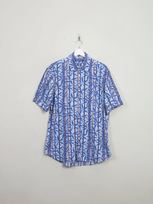 Men's Blue Vintage Hawaiian Aigner Designer Shirt L - The Harlequin