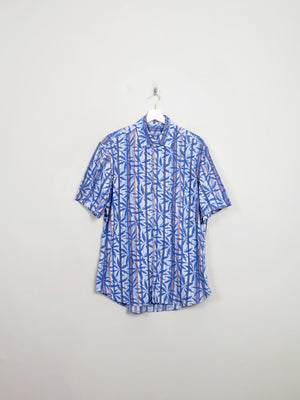 Men's Blue Vintage Hawaiian Aigner Designer Shirt L - The Harlequin