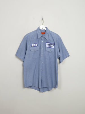 Men's Vintage Blue Work Shirt L