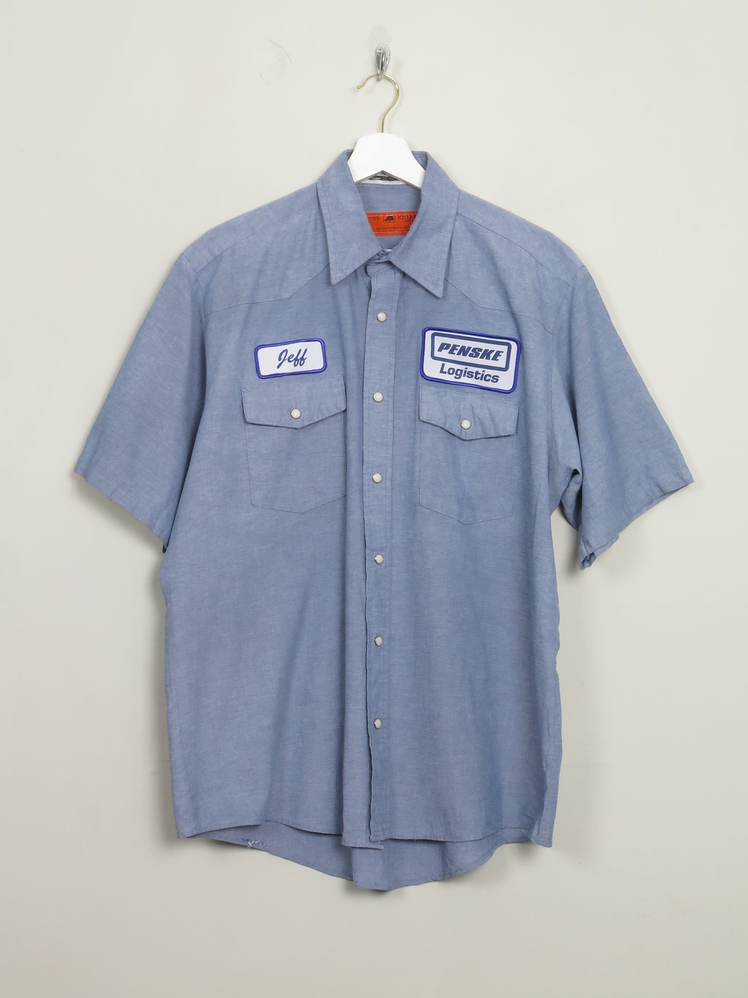 Men's Vintage Blue Work Shirt L