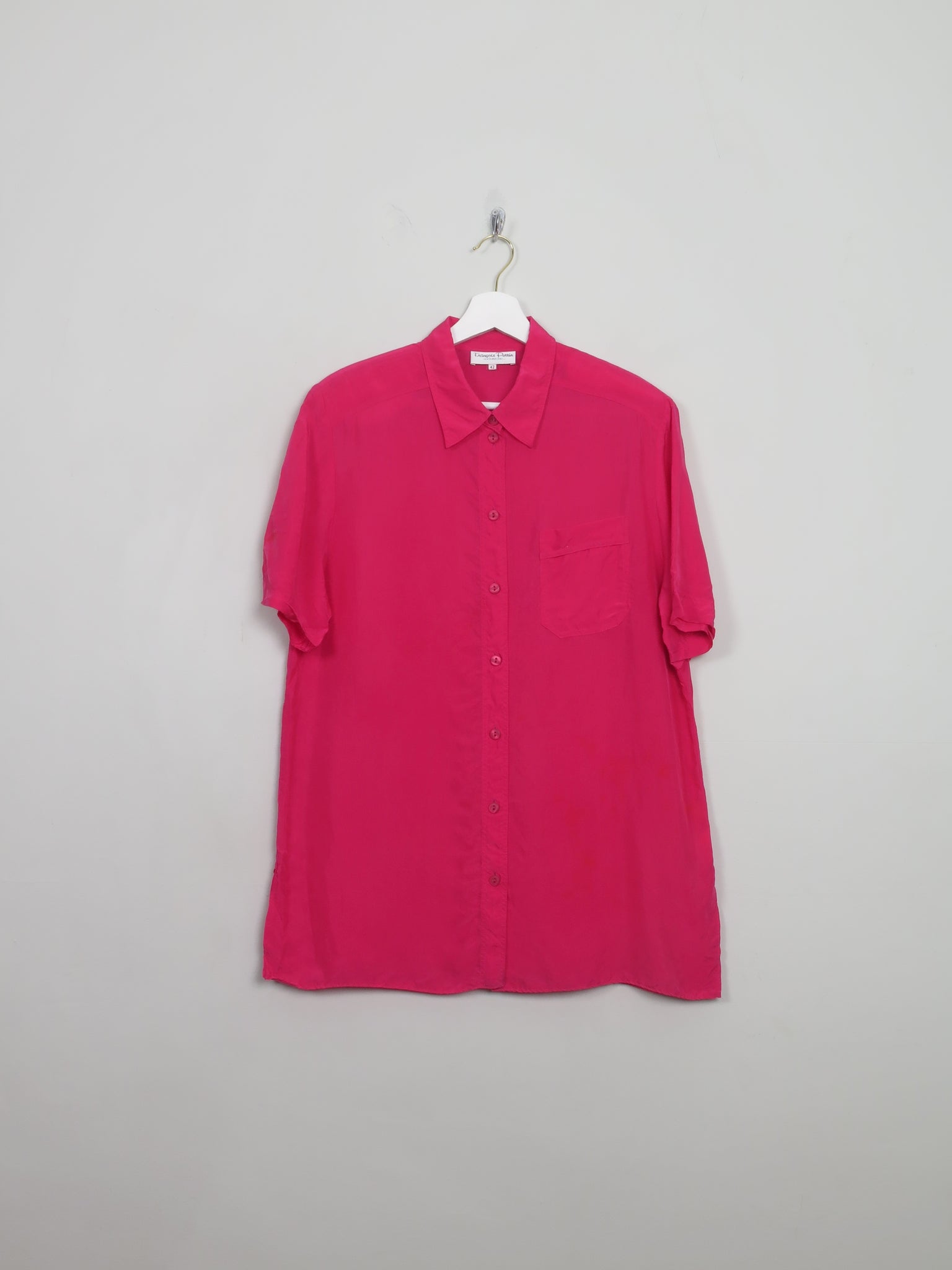 Women's Vintage Silk Pink Blouse M/L