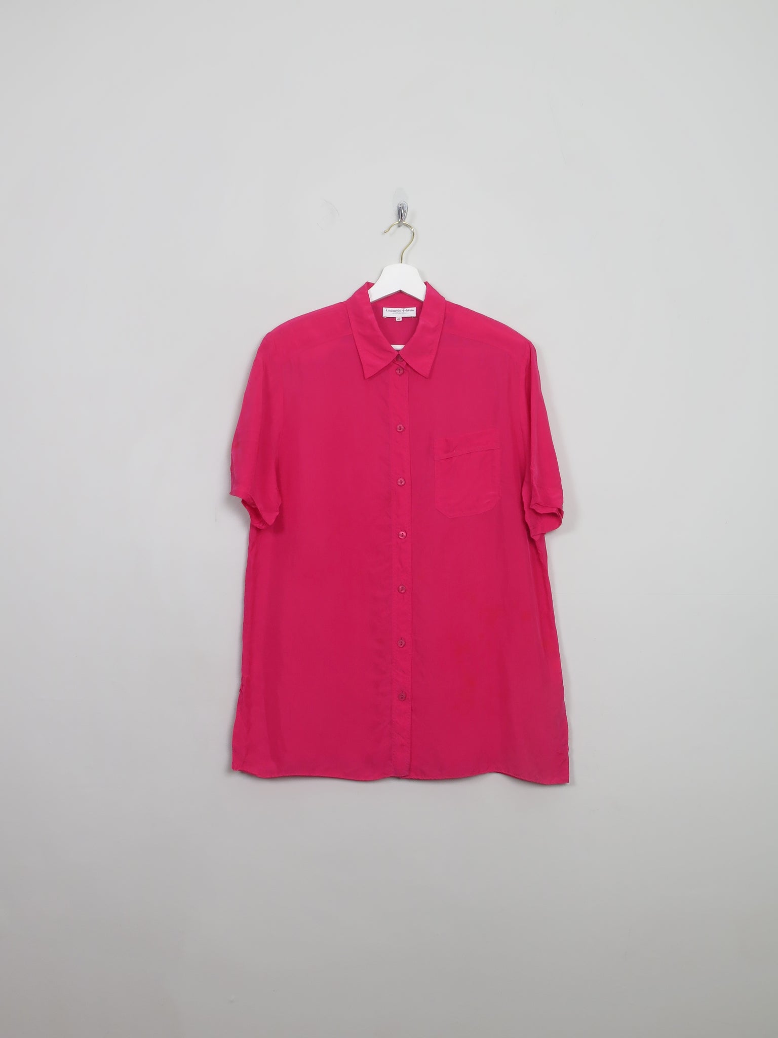 Women's Vintage Silk Pink Blouse M/L