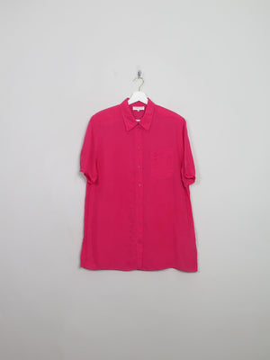Women's Vintage Silk Pink Blouse M/L