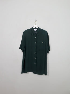Vintage Green Silk Long Blouse XL - The Harlequin