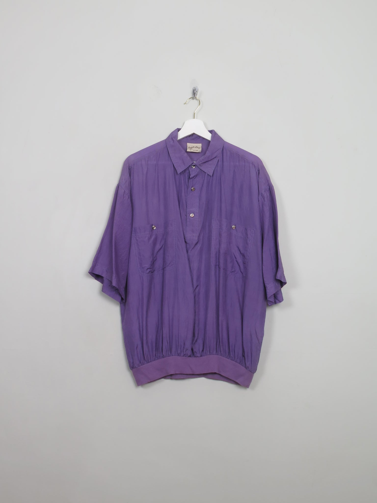 Men's Vintage Silk Short Sleeved Shirt M/L