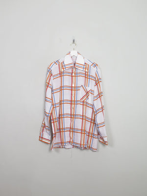Men's Vintage Patterned  70s Shirt L - The Harlequin