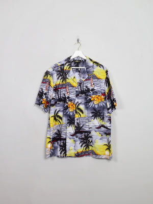 Men's Vintage Hawaiian Shirt XL - The Harlequin