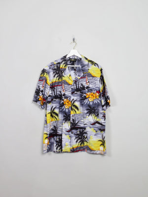 Men's Vintage Hawaiian Shirt XL - The Harlequin