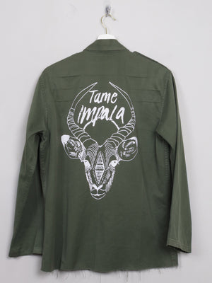 Vintage Green Army Shirt With Tame Impala Logo S/M