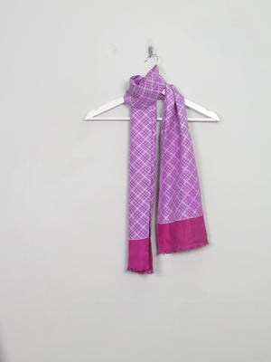Men's Vintage Check Purple Silk Scarf