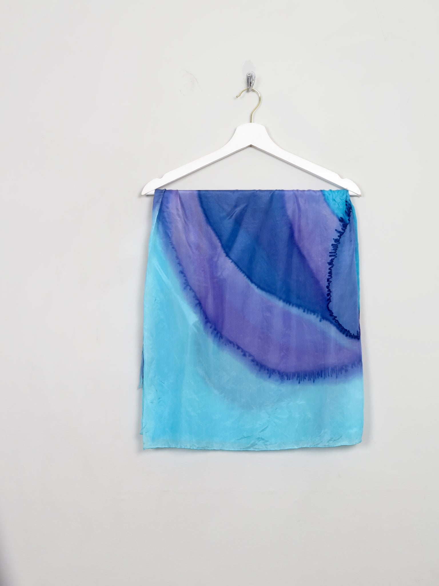 Vintage Turquoise Silk Scarf