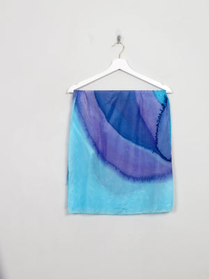 Vintage Turquoise Silk Scarf