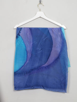 Vintage Turquoise Silk Scarf