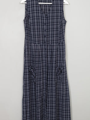 Vintage Navy & White Button Down 90s Dress S - The Harlequin