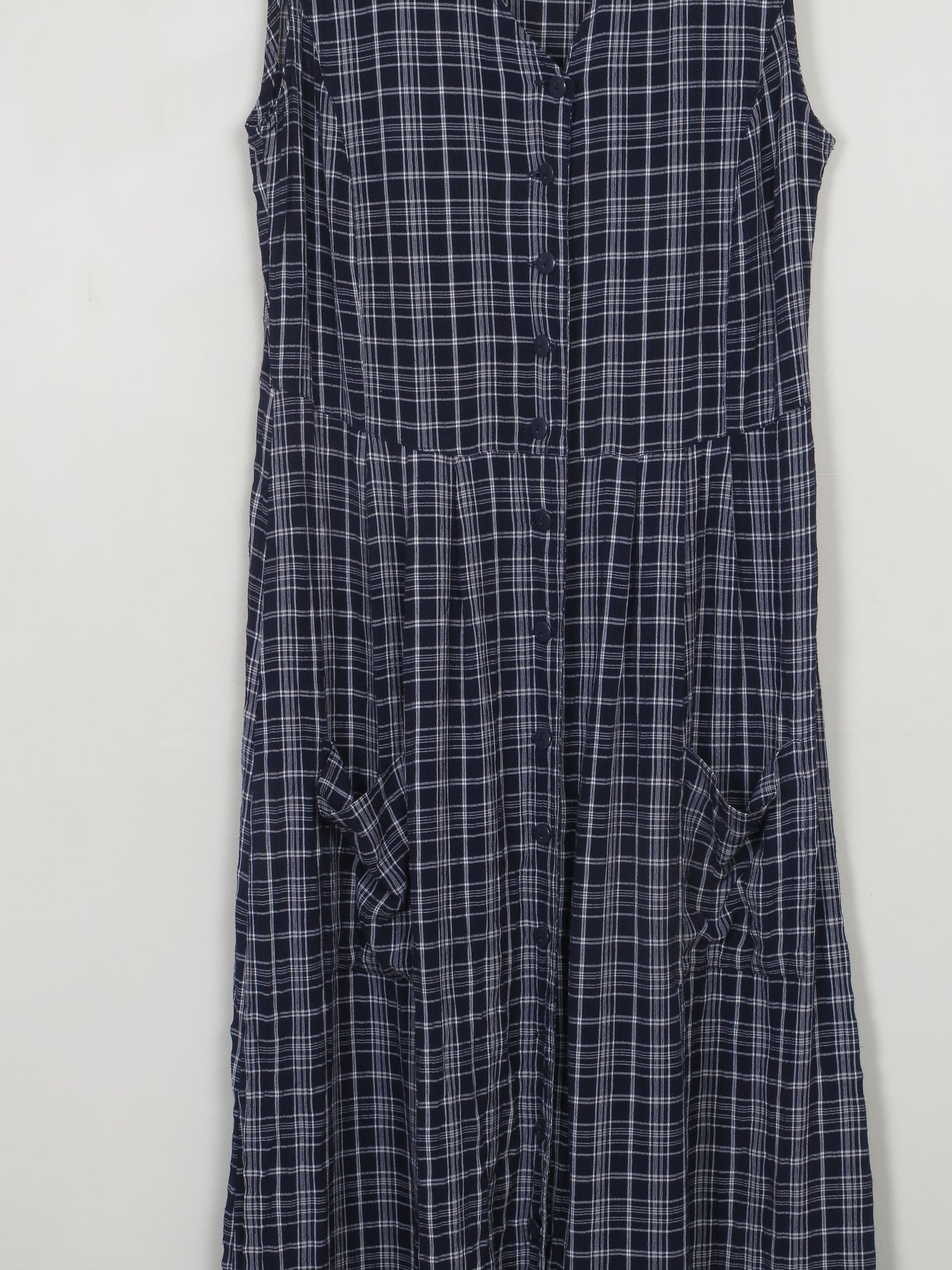 Vintage Navy & White Button Down 90s Dress S - The Harlequin