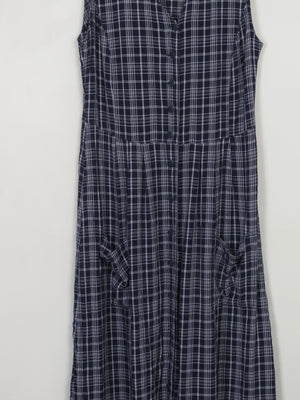 Vintage Navy & White Button Down 90s Dress S - The Harlequin