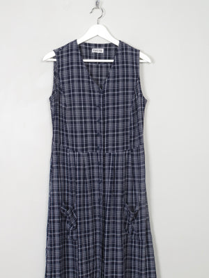 Vintage Navy & White Button Down 90s Dress S - The Harlequin
