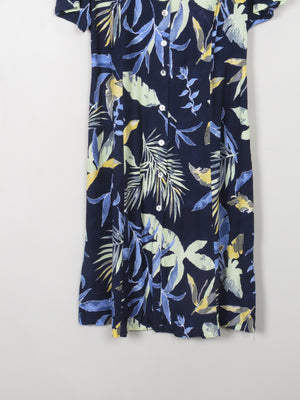 Vintage Navy Hawaiian Print Style Dress M/L - The Harlequin
