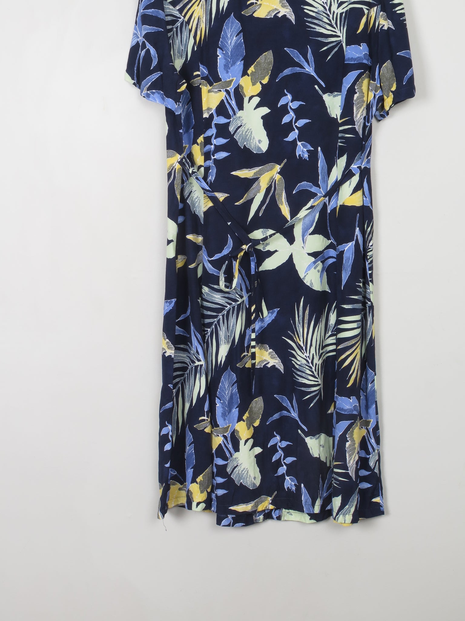 Vintage Navy Hawaiian Print Style Dress M/L - The Harlequin